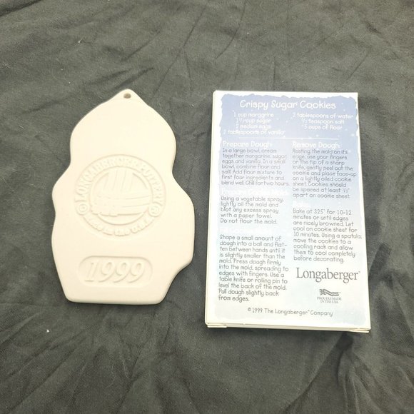 Longaberger 1999 Pottery Snow Friends Flurry & Snowball Crispy Suger Cookie Mold - Picture 5 of 10